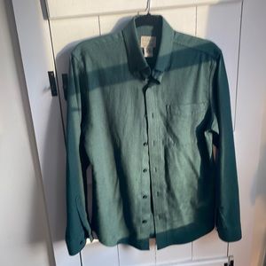 LL Bean Long Sleeve thick button down shirt small regular